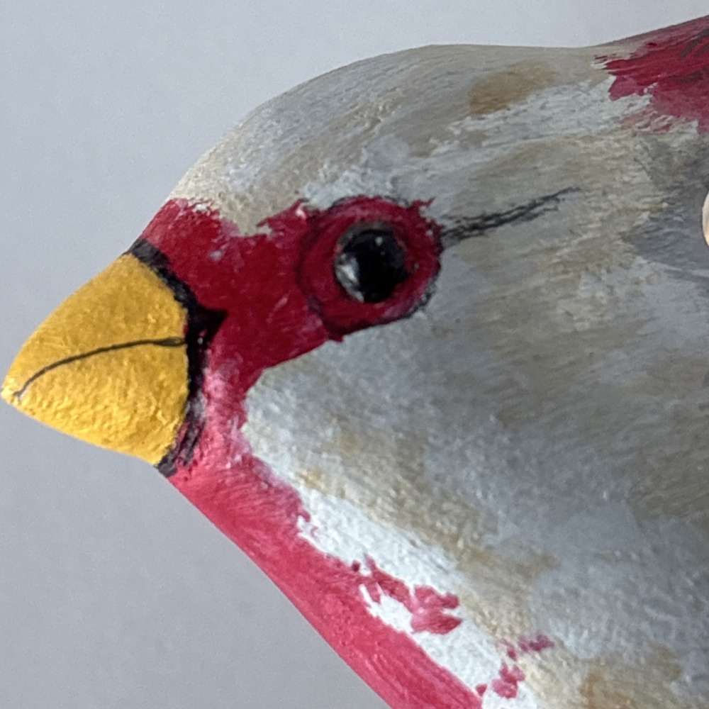 Vintage Hand Carved Wood Desert Cardinal Bird Signed RE Mumford ~ Purdue - Picture 7 of 16